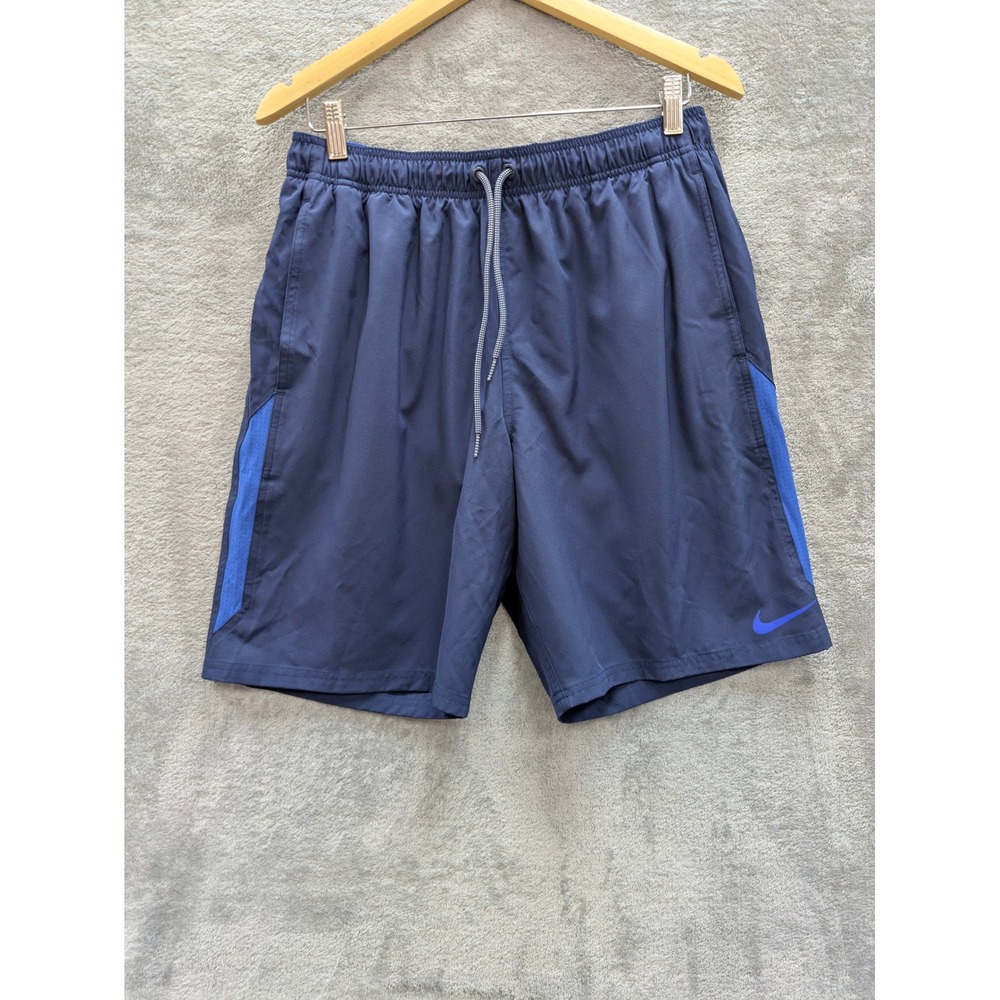 Athletic Training Shorts Mens Medium Nike Navy Blue Mesh Panel Drawstring